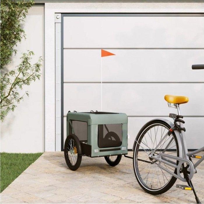 VidaXL Pet Bike Trailer, Dog Bike Trailer with Wheels, Dog Stroller, Grey and Black 93923