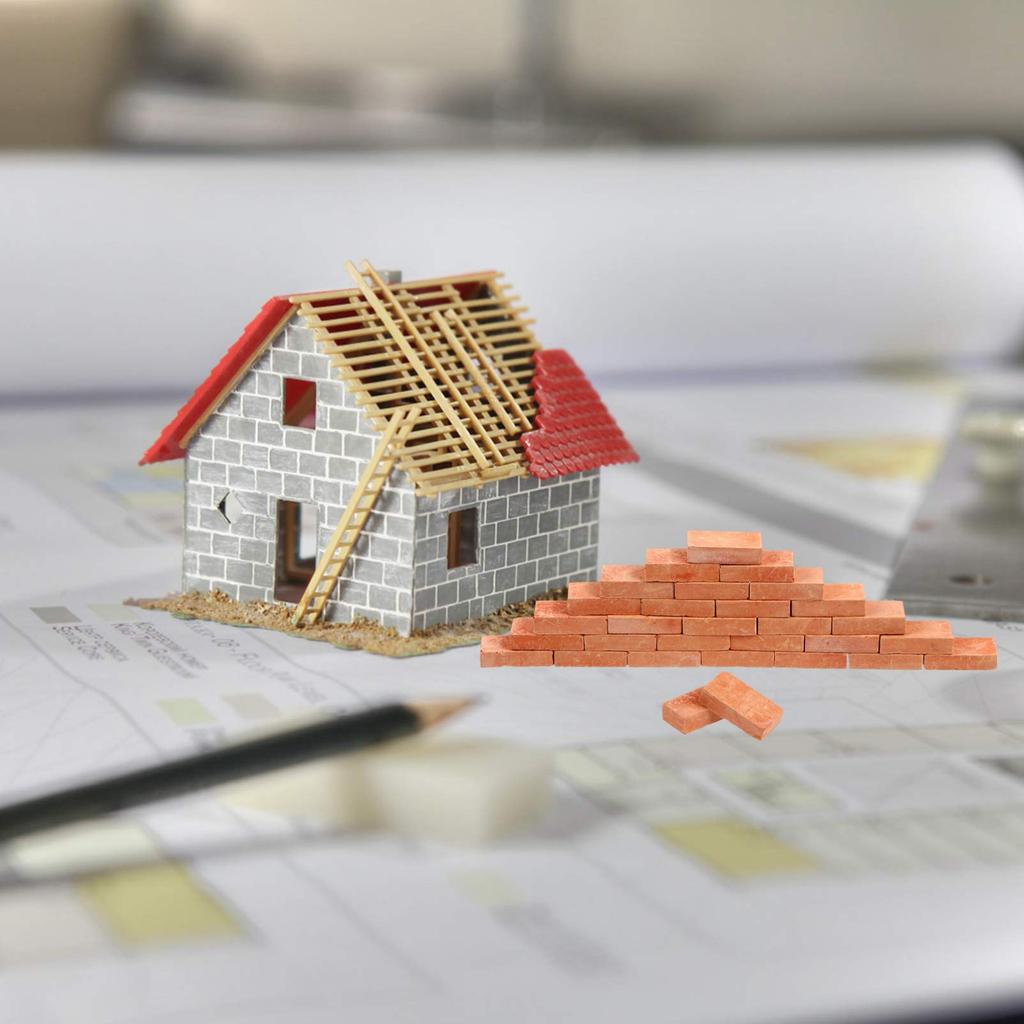 NUOLUX Miniature Brick Diorama Model Brick 50 Pieces DIY Material Realistic Railway Battlefield Scene Building Gardening Scenery Accessory Lightweight