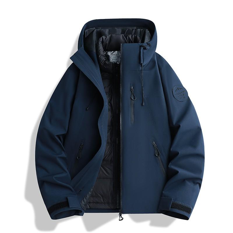 Mens Womens 3-in-1 Waterproof Windproof Hiking Jacket With Removable Down Liner Outdoor Trekking Camping Cycling
