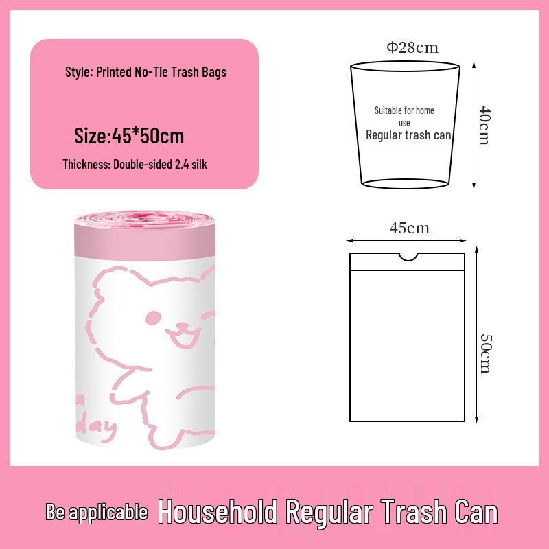 

Durable Cartoon Print Drawstring Mugwort Scented Large Garbage Bags 30 pieces