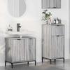 Bathroom Furniture Set 2 Pcs Grey Sonoma Plywood and Metal