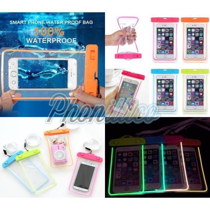 Sac Waterproof - PHONILLICO - Compatible LG - Bleu - 21 cm x 11 cm - Modèles multiples