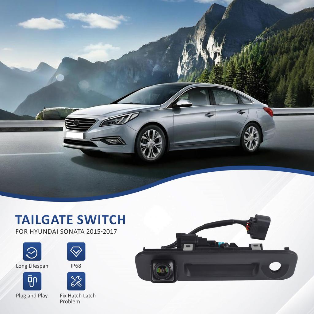 95760-E6201 Black 12V 5A IP68 Back Up Camera Rear View Camera Trunk Switch Plastic Metal For Hyundai Sonata 2015 2016 2017