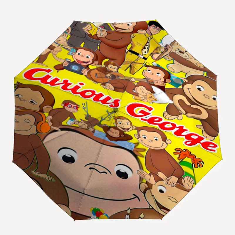1pc Curious George Umbrella, Sun Protection, And UV Shielding. It Has Eight Sturdy Ribs for Outdoor Use And Perfect Gift