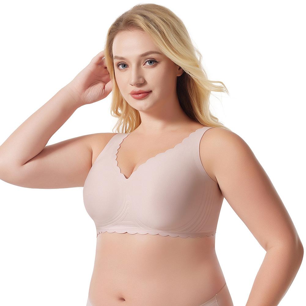 Smooth French Small Wave Deep V Seamless Jelly Strip Underwear European and American Comfortable Bra