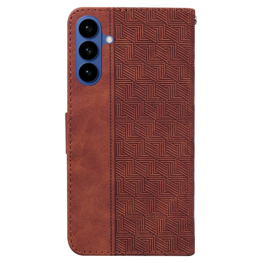 For Samsung Galaxy A57 5G Case Geometry Pattern Leather Wallet Phone Cover with Wrist Strap