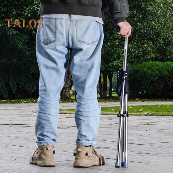 Mehrzweck-Klapphocker Trekkingstock Tragbarer, leichter Gehstock mit dreibeinigem Sitz Outdoor-Kletterkrücke Gehhilfe für ältere Menschen