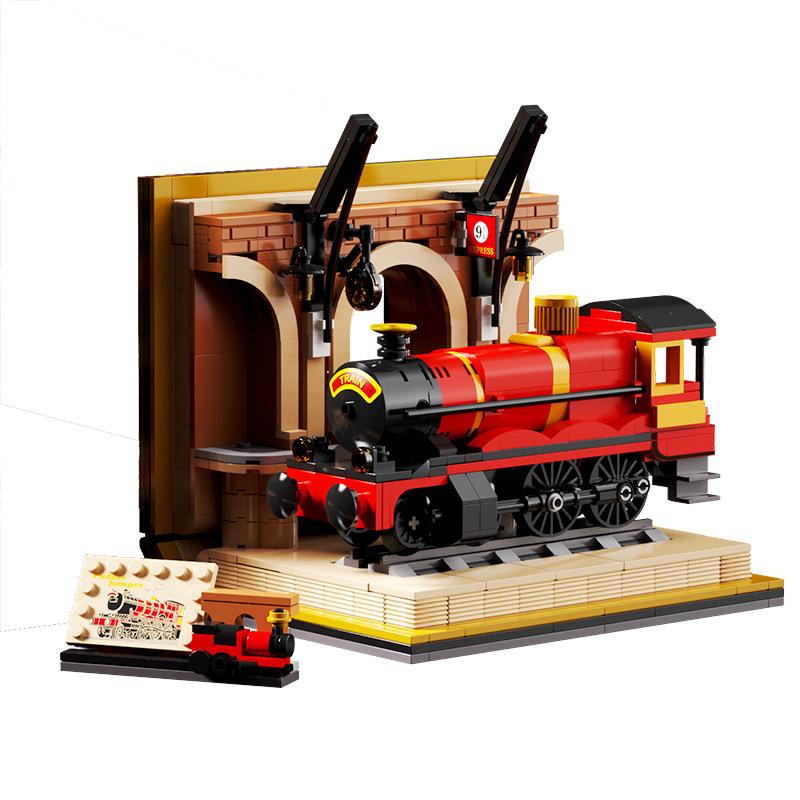 Creative Magic Book Building Block Magic Castle Tower Tree House Model Figure 3D Train Assembled Brick Toys for Birthday Gift