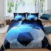 Fotbal Soft Duvet Cover Set Socer Bal Patern Sports Theme Beding Set Microfiber Colorful Grunge Style Double King Comfortable Quilt Cover