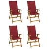 Day and Night - Day and Night Reclining Garden Chairs 4 Pcs Solid Acacia Wood Cushions