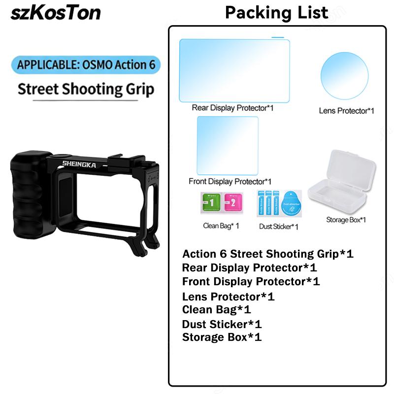 Action 6 Camera Grip Holder Cage Xplorer Grip for DJI OSMO Action 6 Accessories Shutter Button Photography Handle