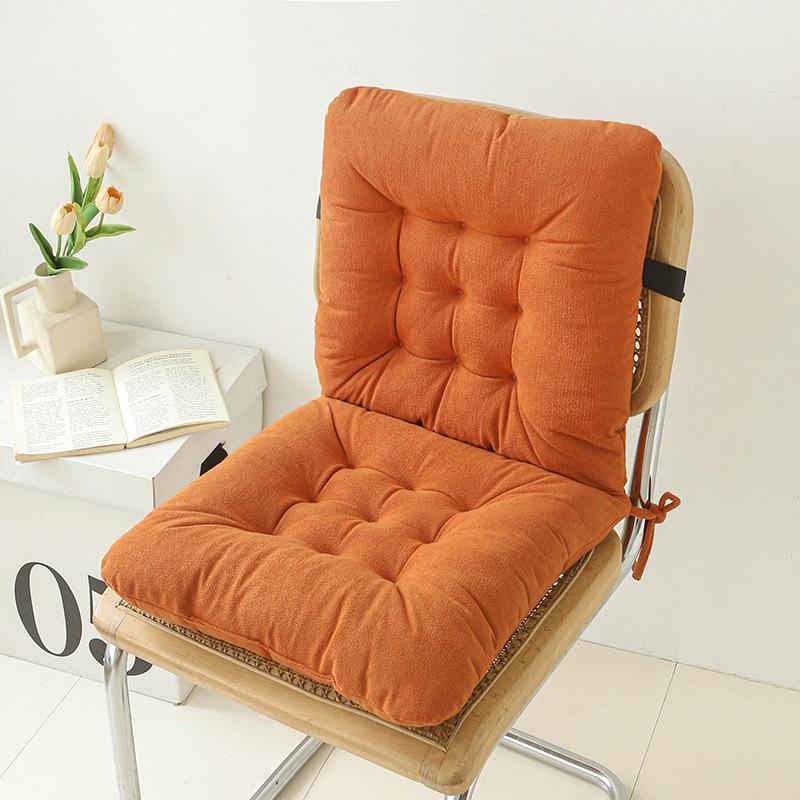 Chenille one-piece chair cushion solid color simple sedentary bay window backrest cushion office chair cushion