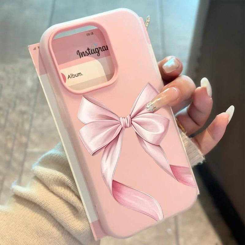Cute Pink Bow Pattern 2 IN 1 Phone Case For Samsung Galaxy S26 S25 S24 S23 Ultra S21FE S22Plus A57 A56 A55 A54 A34 A36 A35 Funda