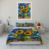 Sunflowers in Starry Sky Bedding Duvet Cover Set  (1*Duvet Cover 2*Pillowcases, without duvet insert)