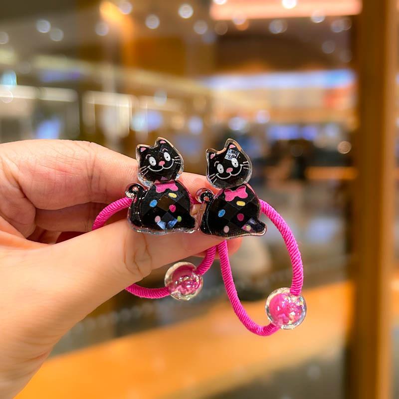 2PCS New Cute Sparkling Wave Point Cat Princess Headwear Kids Elastic Hair Bands Children Hair Ropes Girls Hair Accessories