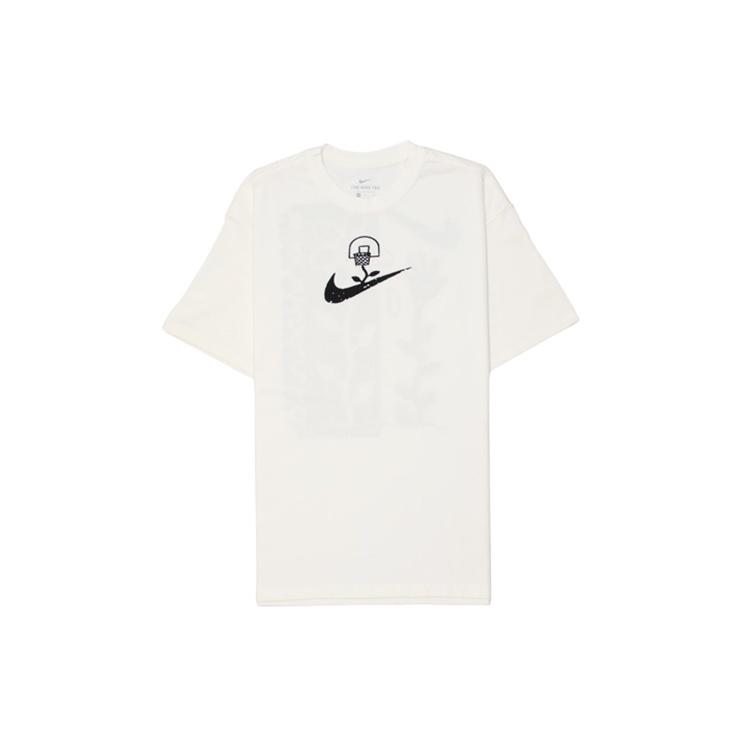 Nike Basketball Sports Graffiti Printing Short Sleeve US Edition Creamy White Men s DC1283-910 XXL