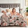 1 Piece Of Pink-Toned Western Country-Style Throw Blanket, Cowboy-Style Gentle Floral Soft Nap Decorative Blanket