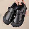 Womens Comfortable Leather Slip on Platform Flat Loafers Casual Work Business Driving Walking Dress Shoes