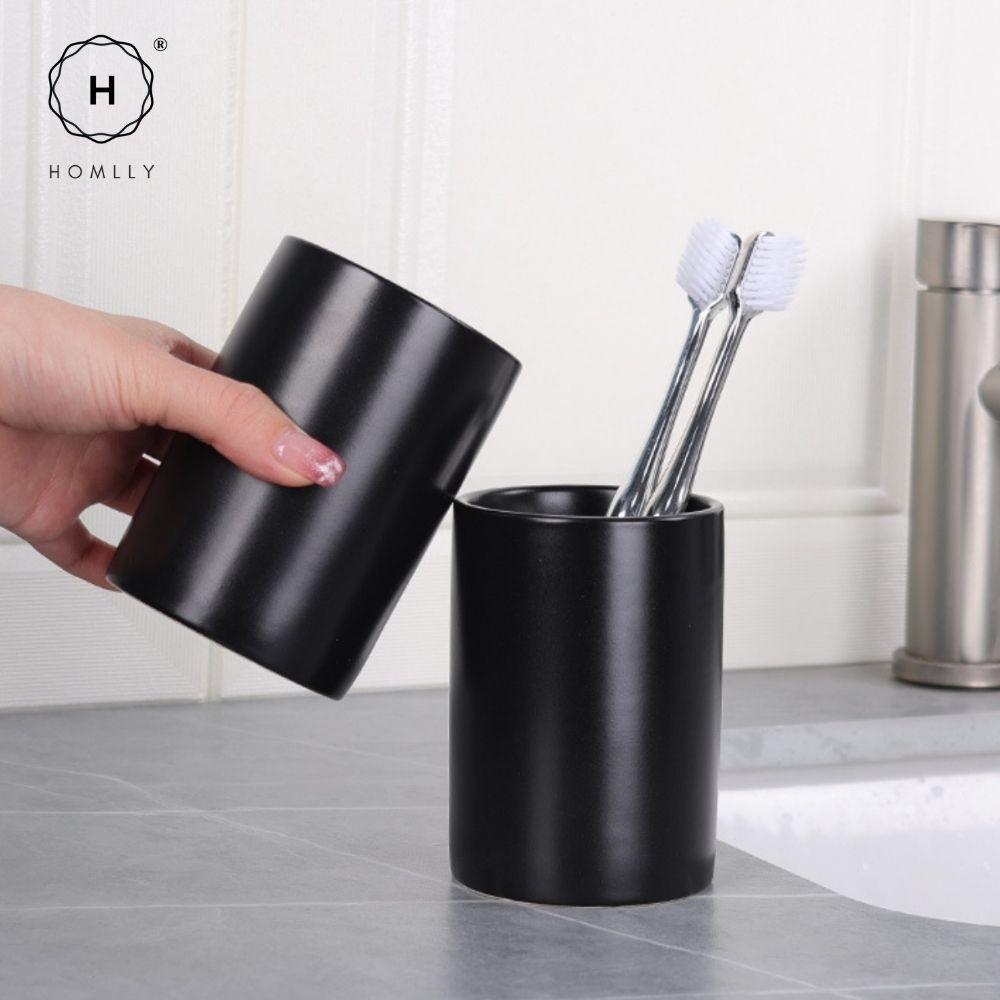 Homlly 5 pieces Bathroom Vanity Soap Dispenser Ceramic Set