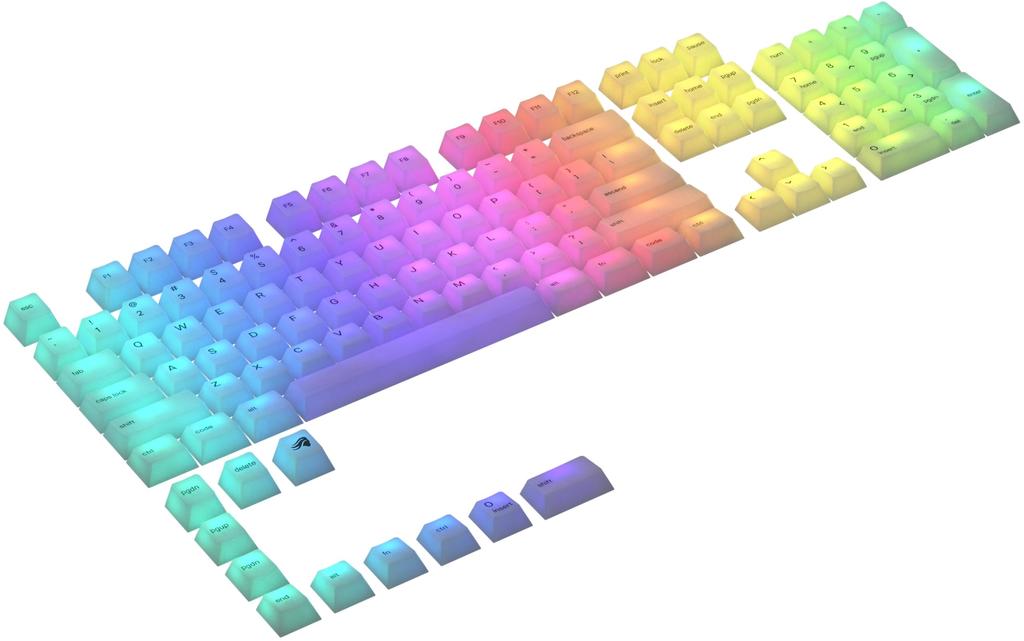 Glorious Polychromatic RGB Keycaps, Translucent, Cherry Profile, US ANSI English Layout, 115 Keycaps, GLO-KC-POLY-RGB KB760