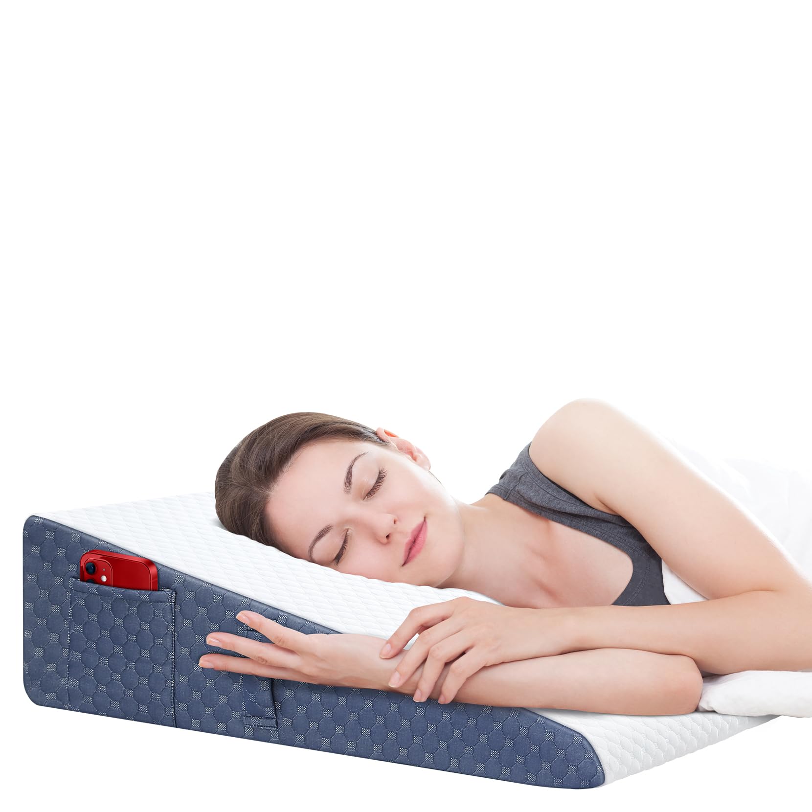 

YOLEO Triangular Reflux Esophagitis Relief Inclined Pillow with and Lumbar Snoring Sleep Soothing TV Leg Pressure Reading Pregnant and Elderly Pillow,