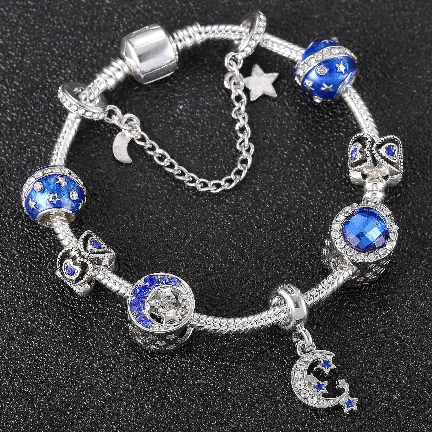 

Новые модные подвески в виде звезд и луны, светящиеся браслеты со звездным небом и браслеты для женщин, подвески в виде кристаллов, браслеты с ювелирными изделиями в подарок 21cm