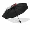Gnome, RosesThemed Automatic Opening and Closing umbrella 8 Ribs, Suitable for Leisure and Going Out, Outdoor Accessory, Gothic Style, Fas