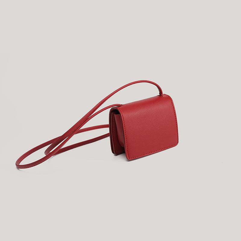 Pu Fashion Mini Gentle and Cute Solid Color Small Square Bag Casual Flip Temperament Shoulder Messenger Change Bag
