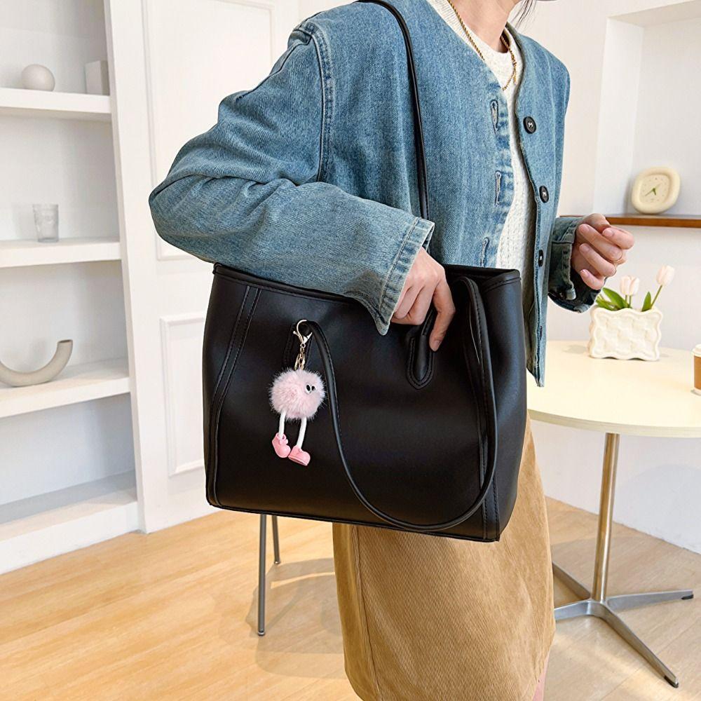 Korean Style Pu Tote Bag Handbag Shoulder Bag Simple Underarm Bag  Travel