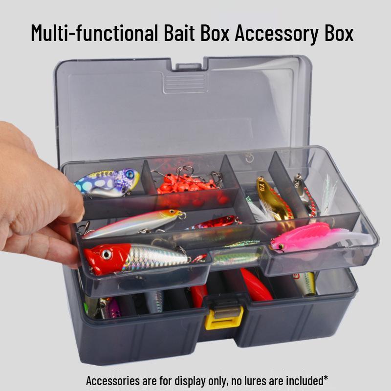 Multi-functional Thickened Double-Layer Lure Storage Box for Fishing Gear