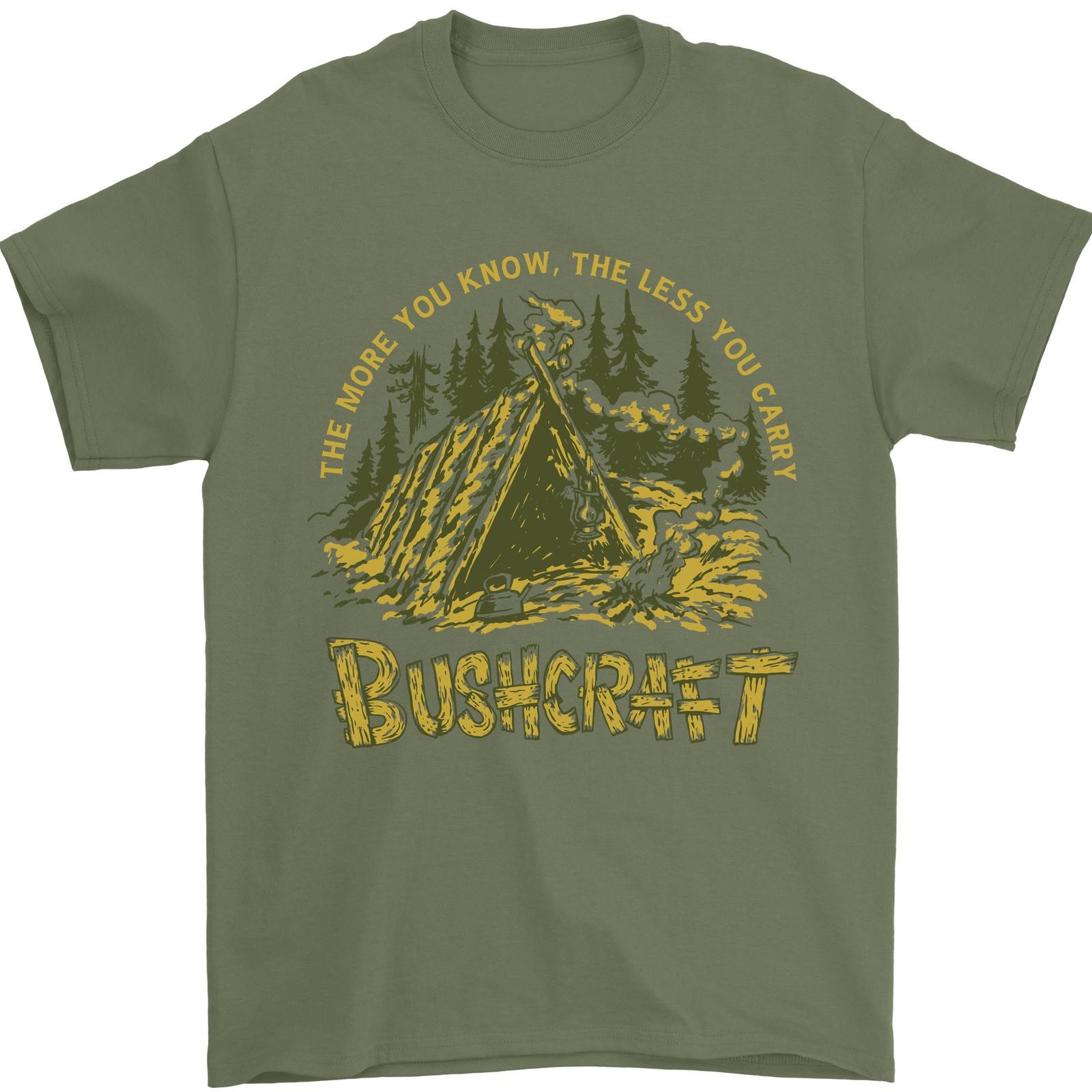 Bushcraft Funny Outdoor Pursuits Camping Scouts Mens T-Shirt 100% Cotton 2XL