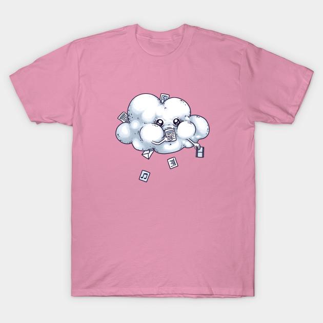 T-Shirt Damen Cloud Storage Harajuku Print Kawaii T-Shirt Sommer Kurzarm Damen T-Shirt Top Tee