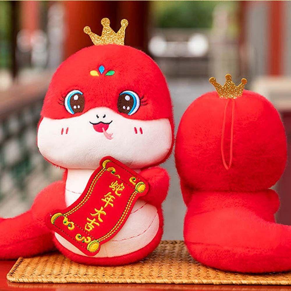 Stuffed Snake Year Mascot Toy Cute Lucky Snake Doll Plushies  Birthday Gifts
