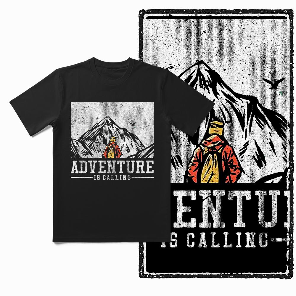 

Coolmind YA ADVENTURE Theme Print 100% Cotton Exclusive Graphic Men T shirt for men Big Size Cool BLACK men s novelty tee shirt S