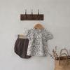 Girls' Summer Linen Cotton Floral Doll Shirt & Shorts Set