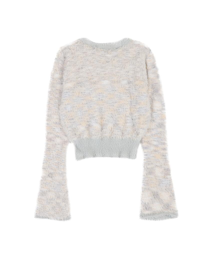 ORDINARY HOLIDAY Wings Bokeh Knit Top [Light Gray]