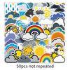 50 Hand Note Weather Doodle Personality Cartoon Cute Children's DIY Skateboard Suitcase Stickers Waterproof
