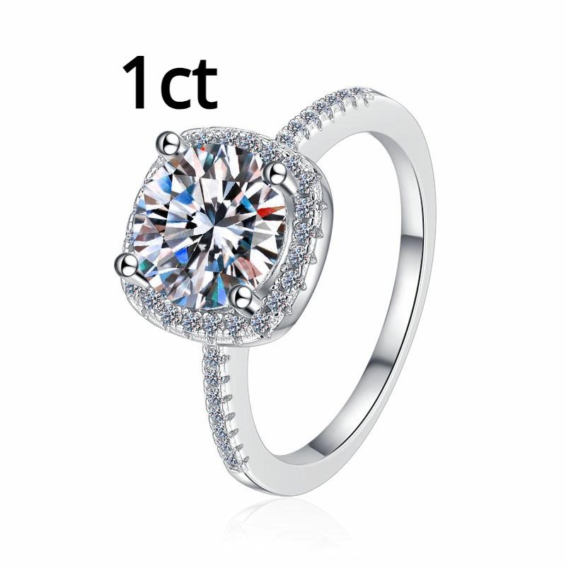 

Женское кольцо из стерлингового серебра 925 пробы, кольцо с муассанитом 3 карата, квадратная сумка, платиновое обручальное кольцо, обручальное кольцо, подарок для подруги 20