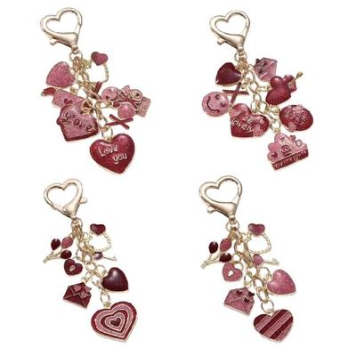 Modern Heart Sequined Keychain With Butterfly Tassels Bag Charm Handbag Pendant For Adding A Stylish Touch To Your Bag
