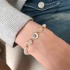 K real gold electroplated zircon pearl beaded bracelet French retro exquisite bracelet light luxury high-end jewelry women