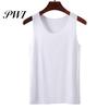 Summer Tank Women Bottoming Vest Ice Silk Seamless Sleeveless Pure Color Plus Size Stretchy Top Round Neck Dry Cooling Camisole Dating Office Vacation