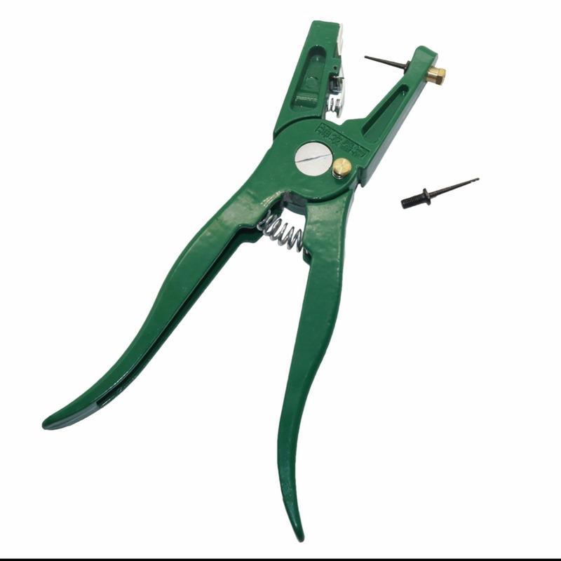 Zařízení pro kontrolu zvířat Zelené kovové ušní trnové kleště Prasenice Kráva Ovce Králík Identifikační nástroj