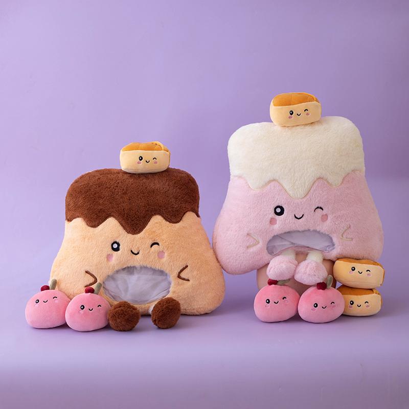 

A Bag of Food Snack Pudding Plush Pillow Cartoon Mini Fruit Candy Dolls Stuffed Toys Sofa Cushion Christmas Birthday Gift 40cm