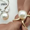 Silver Scarf Clasp 2 Pcs Ring Clip, Faux Pearl Belt Buckles, Metal Clothes Clip Slides Button, Shirt Ties Clips for Women, Dress Clothing Accessories