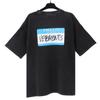 T-shirt in cotone puro a doppia filatura, lavata e invecchiata, con stampa di lettere Vetements, versione alta transfrontaliera, per uomo e donna
