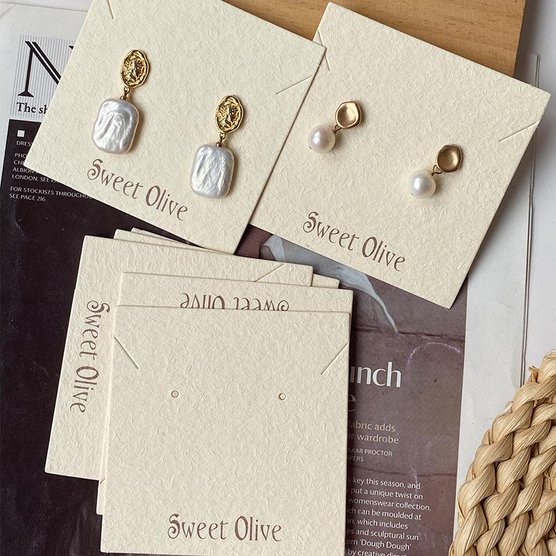 Fashionable and Minimalist Accessory Cardstock Earrings and Necklaces Display Card Hairbands Hair Clips Packaging Paper Cards Jewelry Back Cardboard