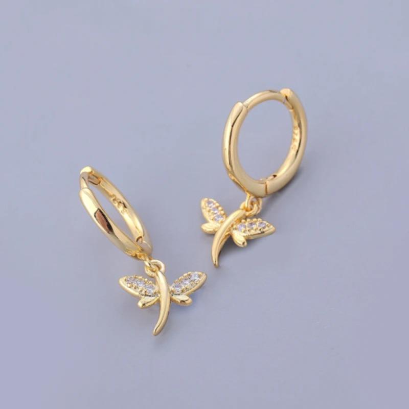 Fashionally Unique Design Bee, Dragonfly, Gecko Earrings for Women, Light Luxury Cross, Victory Gesture, Star Quality Earrings