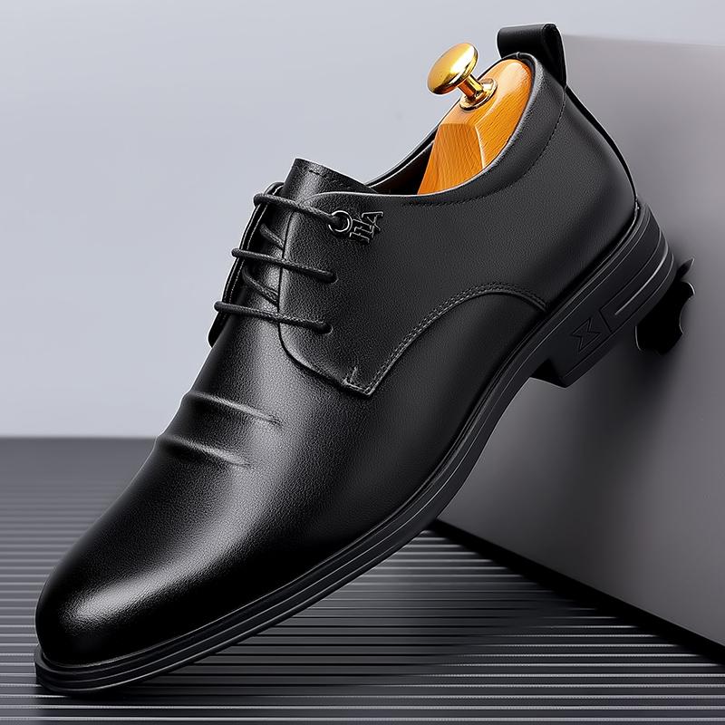 Fashion Men's Casual Oxford Shoes New Arrival Office Party Footwear Lace-Up Leather Outdoor Flats Wedding Formal Dress Business Shoes