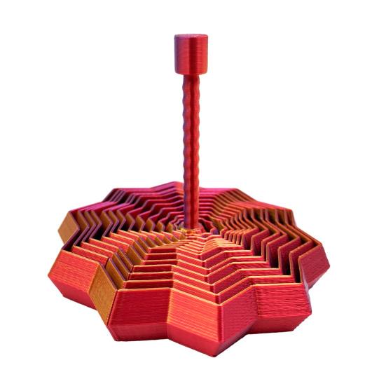 3D Printed Fractal Fidget Star Stress Anxiety Relief Expanded Star Sensory Toy with Handle Whirling Spiral Expandable Star Decompression Toy