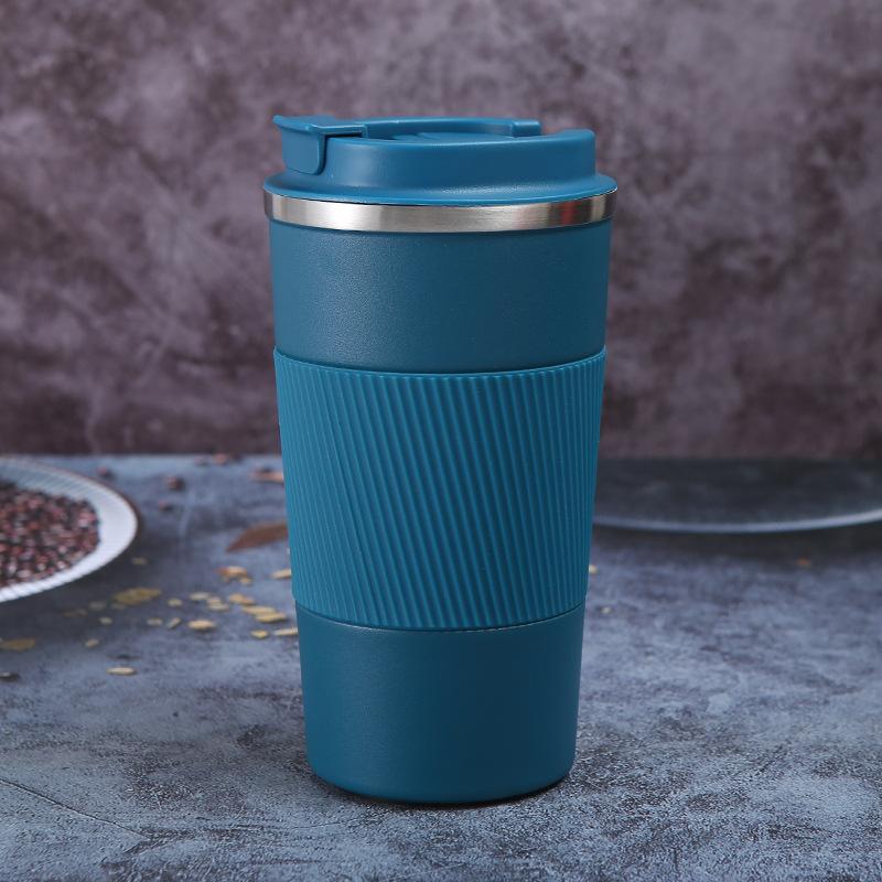 Large Capacity Stainless Steel Vacuum Cup with Silicone Cover for Office Tea Outdoor Sports Portable Coffee Cup